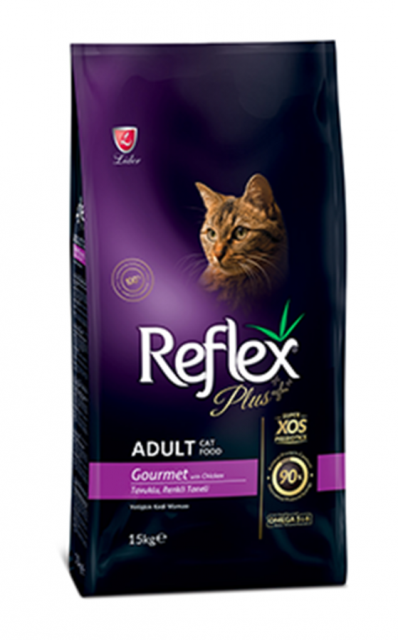 REFLEX PLUS TAVUKLU RENKLİ TANELİ YETİŞKİN KEDİ MAMASI 15 KG