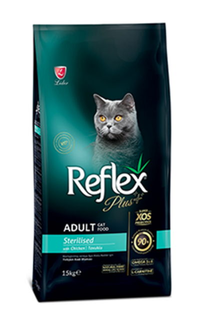 REFLEX PLUS KISIRLAŞTIRILMIŞ KEDİLER İÇİN TAVUKLU KEDİ MAMASI 15 KG