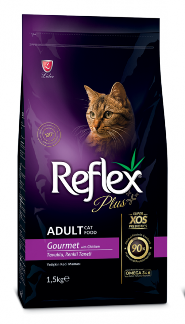 REFLEX PLUS TAVUKLU RENKLİ TANELİ YETİŞKİN KEDİ MAMASI 1.5 KG