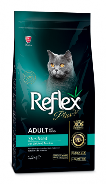 REFLEX PLUS KISIRLAŞTIRILMIŞ KEDİLER İÇİN TAVUKLU KEDİ MAMASI 1.5 KG