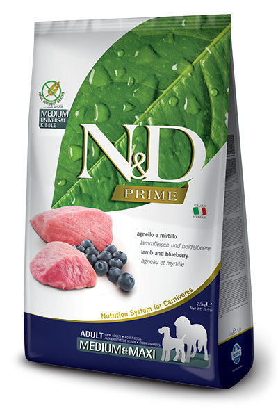 N&D Prime Kuzu Etli Orta ve Büyük Irk Yetişkin Köpek Maması 2.5 Kg