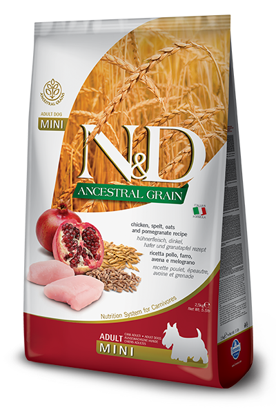 N&D Ancestral Grain Tavuklu Mini Irk Yetişkin Köpek Maması 2.5 kg