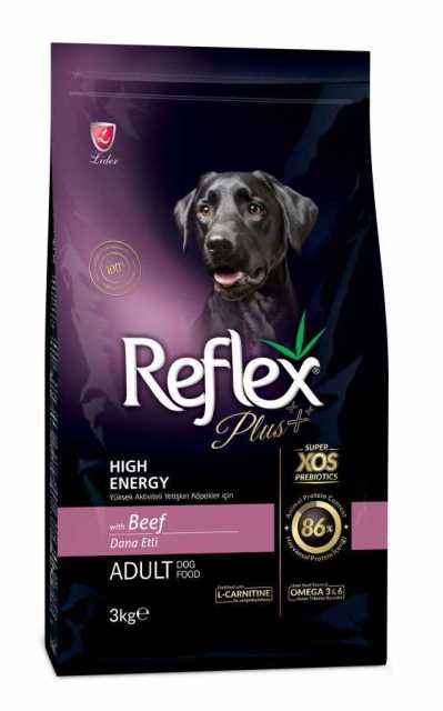 REFLEX PLUS YÜKSEK AKTİVİTELİ YETİŞKİN KÖPEKLER İÇİN DANA ETLİ KÖPEK MAMASI 3 KG