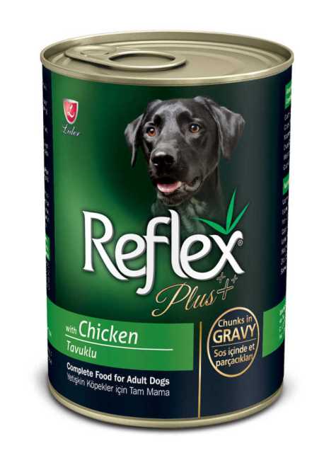 REFLEX PLUS YETİŞKİN KÖPEKLER İÇİN TAVUKLU SOS İÇİNDE ET PARÇACIKLARI 400 G