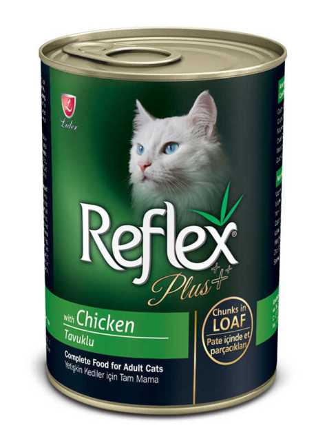 REFLEX PLUS YETİŞKİN KEDİLER İÇİN TAVUKLU PATE İÇİNDE ET PARÇACIKLARI 400 G