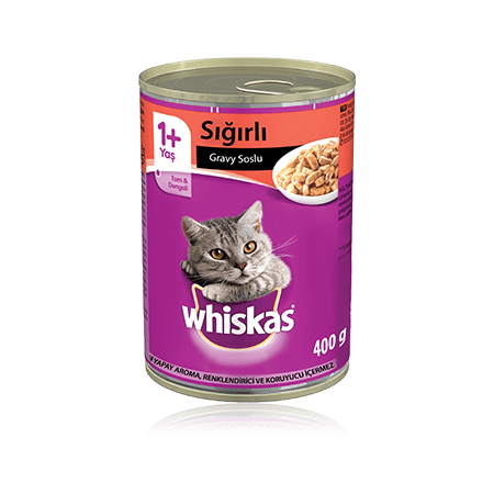 WHISKAS® Sığırlı - Gravy Sos İçinde - Konserve Mama 400 g