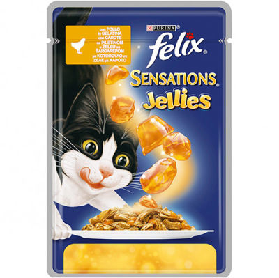 Felix Sensations Jellies Tavuk Etli ve Havuçlu Kedi Yaş Maması 100 Gr