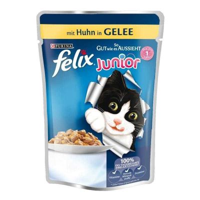 Felix Junior Pouch Tavuklu Yavru Yaş Kedi Maması 100 Gr