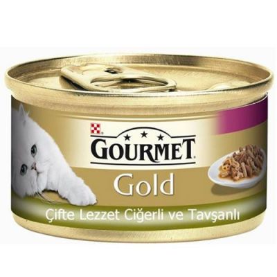 Gourmet Gold Çifte Lezzet Ciğer ve Tavşanlı Kedi Maması 85 Gr