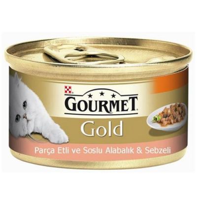 Gourmet Gold Parça Etli Soslu Alabalık Sebzeli Kedi Konservesi 85 Gr