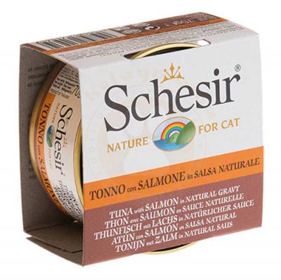 Schesir Ton Balıklı ve Somonlu Soslu Tahılsız Kedi Konservesi 70 Gr