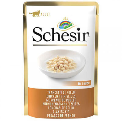 Schesir Pouch Gravy Tavuklu Kıyılmış Kedi Yaş Maması 85 Gr