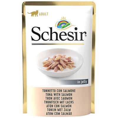 Schesir Pouch Jelly Ton Balıklı Somonlu Kedi Yaş Maması 85 Gr