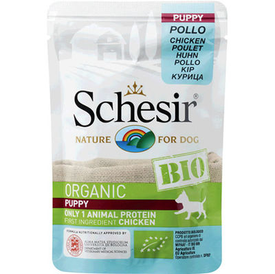 Schesir Bio Organic Pouch Puppy Tavuklu Yavru Köpek Yaş Maması 85 Gr