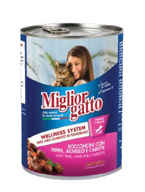 MIGLIOR GATTO KUZU İŞKEMBELİ & HAVUÇLU YETİŞKİN KEDİ MAMASI 405 G