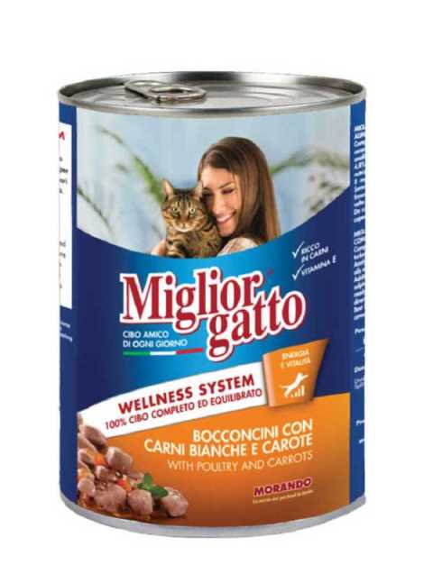 MIGLIOR GATTO KÜMES HAYVANLI & HAVUÇLU KONSERVE YETİŞKİN KEDİ MAMASI 405 G