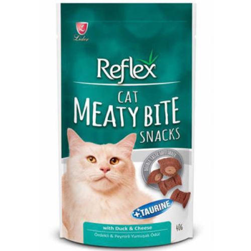 REFLEX MEATY BITE ÖRDEK ve PEYNİRLİ YUMUŞAK KEDİ ÖDÜLÜ 40 GR