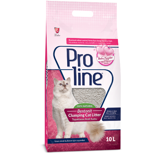 PROLINE BEBEK PUDRASI KOKULU BENTONIT KEDİ KUMU 10 LT