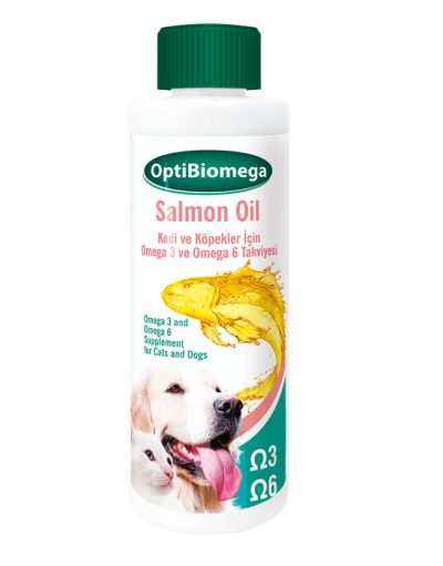 OptiBiomega Salmon Oil |Kedi ve Köpekler İçin Omega 3 ve Omega 6 Takviyesi