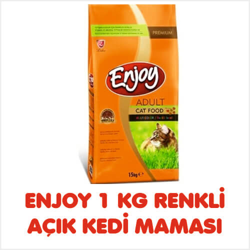 ENJOY 1 KG RENKLİ AÇIK KEDİ MAMASI